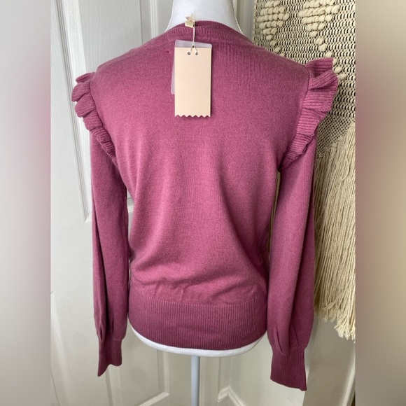 NWT Ainsley Mauve Wool & Cashmere Knit Top - Picture 7 of 7